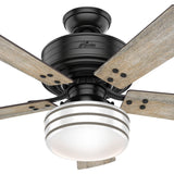 Hunter Cedar Key 44-in Matte Black LED Indoor/Outdoor Ceiling Fan with Remote (5-Blade)