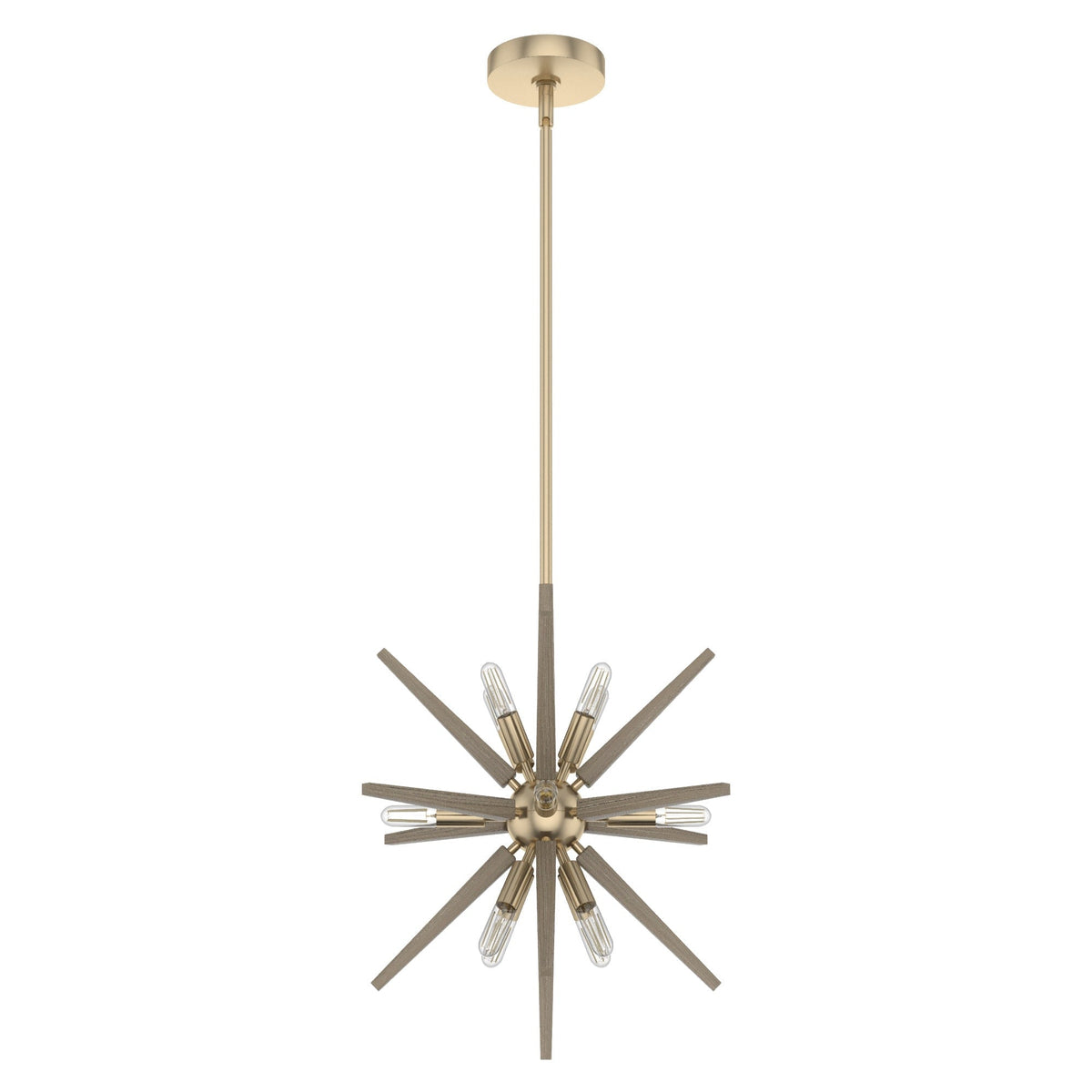 Hunter Jupiter Star 12-Light Alturas Gold Mid-century Sputnik LED Medium Hanging Kitchen Island Light