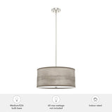 Hunter Solhaven 3-Light Gray Oak Modern/Contemporary Frosted Glass Drum LED Medium Hanging Kitchen Island Light