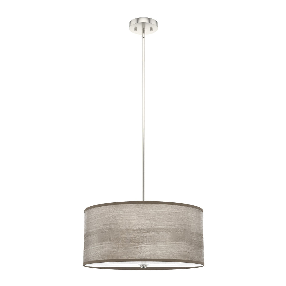 Hunter Solhaven 3-Light Gray Oak Modern/Contemporary Frosted Glass Drum LED Medium Hanging Kitchen Island Light