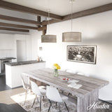 Hunter Solhaven 3-Light Gray Oak Modern/Contemporary Frosted Glass Drum LED Medium Hanging Kitchen Island Light