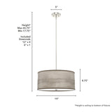 Hunter Solhaven 3-Light Gray Oak Modern/Contemporary Frosted Glass Drum LED Medium Hanging Kitchen Island Light