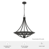 Hunter Perch Point 4-Light Noble Bronze Transitional Bowl LED Large Hanging Kitchen Island Light