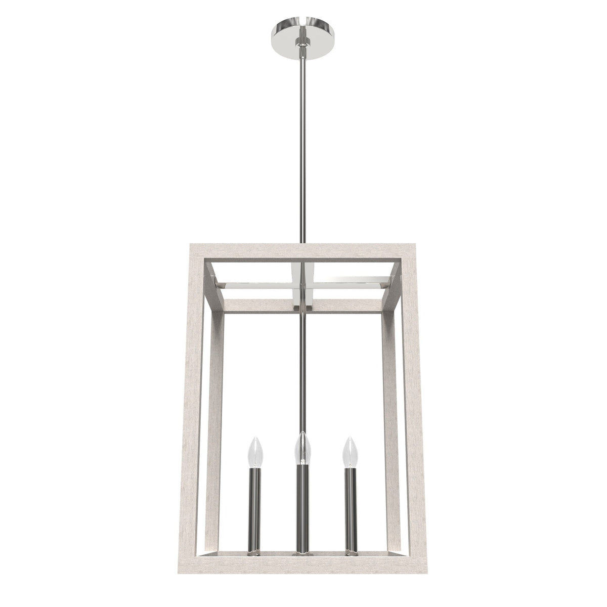 Hunter Squire Manor 4-Light Chrome Modern/Contemporary Square LED Medium Hanging Kitchen Island Light
