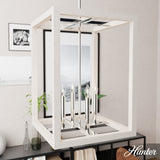 Hunter Squire Manor 4-Light Chrome Modern/Contemporary Square LED Medium Hanging Kitchen Island Light