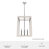 Hunter Squire Manor 4-Light Chrome Modern/Contemporary Square LED Medium Hanging Kitchen Island Light