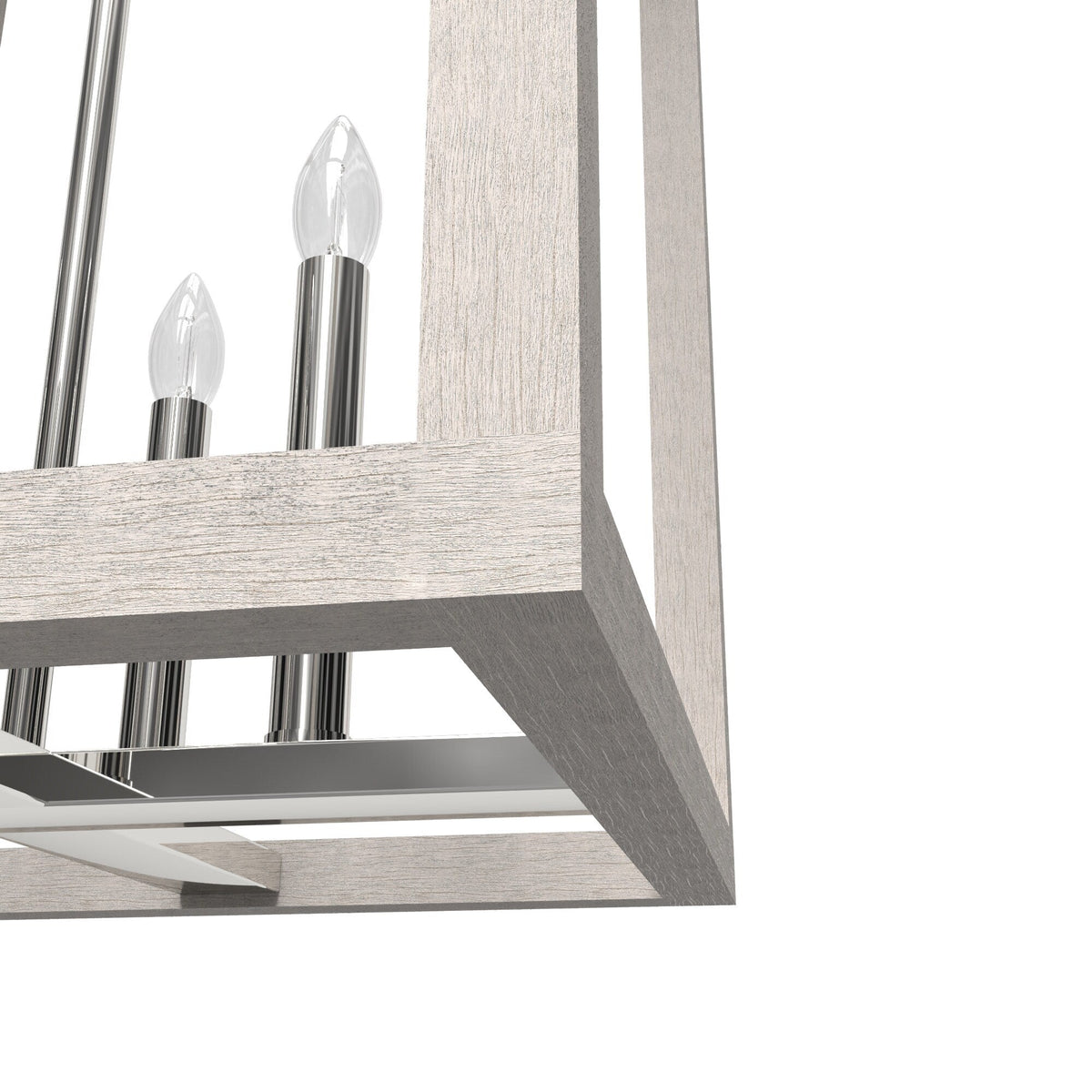 Hunter Squire Manor 4-Light Chrome Modern/Contemporary Square LED Medium Hanging Kitchen Island Light