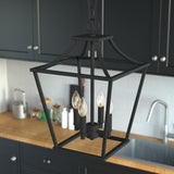 Hunter Laurel Ridge 4-Light Natural Iron Traditional Lantern LED Medium Hanging Pendant Light