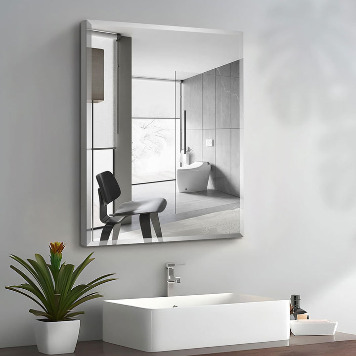Forclover 24-in x 30-in Surface/Recessed Mount Silver Mirrored Soft Close Medicine Cabinet