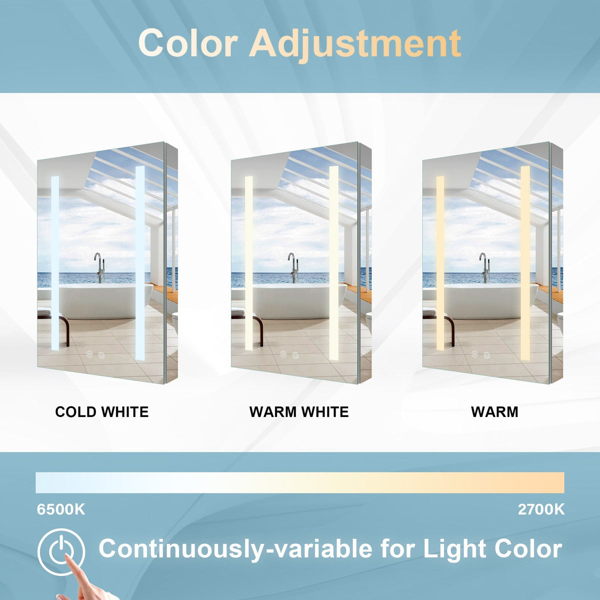 Forclover 20-in x 30-in Lighted LED Fog Free Surface/Recessed Mount Silver Mirrored Soft Close Medicine Cabinet with Outlet