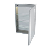 Forclover 20-in x 30-in Lighted LED Fog Free Surface/Recessed Mount Silver Mirrored Soft Close Medicine Cabinet with Outlet