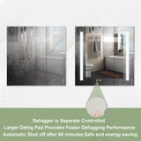 Forclover 30-in x 30-in Lighted LED Fog Free Surface/Recessed Mount Silver Mirrored Soft Close Medicine Cabinet with Outlet
