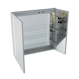 Forclover 30-in x 30-in Lighted LED Fog Free Surface/Recessed Mount Silver Mirrored Soft Close Medicine Cabinet with Outlet
