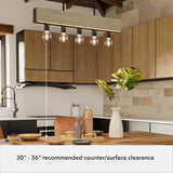 Hunter Donelson 5-Light Satin Black RusticBare Bulb Chandelier