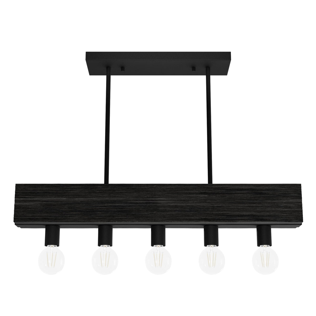 Hunter Donelson 5-Light Satin Black RusticBare Bulb Chandelier