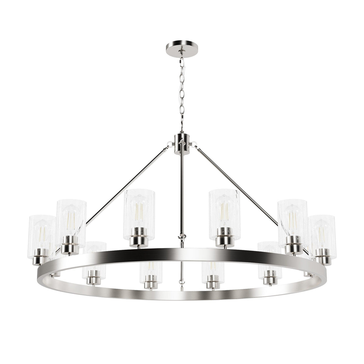 Hunter Hartland 12-Light Brushed Nickel Transitional Led Chandelier