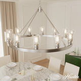 Hunter Hartland 12-Light Brushed Nickel Transitional Led Chandelier