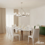 Hunter Hartland 12-Light Brushed Nickel Transitional Led Chandelier