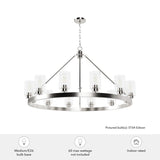 Hunter Hartland 12-Light Brushed Nickel Transitional Led Chandelier