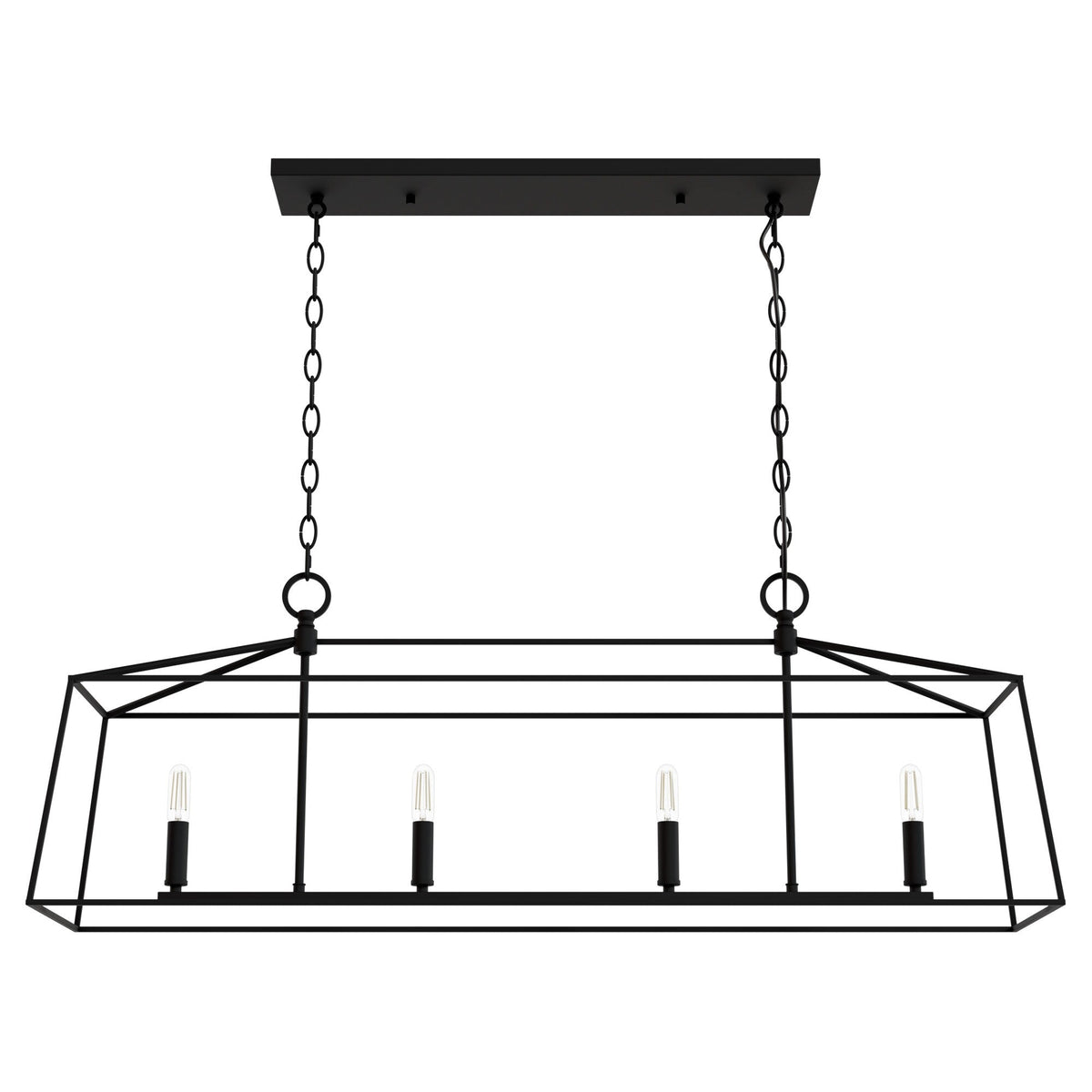 Hunter Fair Oaks 4-Light Matte Black TransitionalCage Chandelier