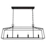 Hunter Fair Oaks 4-Light Matte Black TransitionalCage Chandelier
