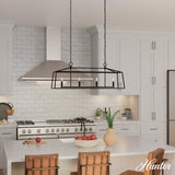 Hunter Fair Oaks 4-Light Matte Black TransitionalCage Chandelier