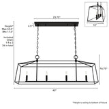 Hunter Fair Oaks 4-Light Matte Black TransitionalCage Chandelier