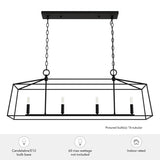 Hunter Fair Oaks 4-Light Matte Black TransitionalCage Chandelier