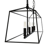 Hunter Fair Oaks 4-Light Matte Black TransitionalCage Chandelier