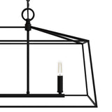 Hunter Fair Oaks 4-Light Matte Black TransitionalCage Chandelier