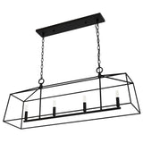 Hunter Fair Oaks 4-Light Matte Black TransitionalCage Chandelier