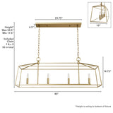 Hunter Fair Oaks 4-Light Satin Gold TransitionalCage Chandelier