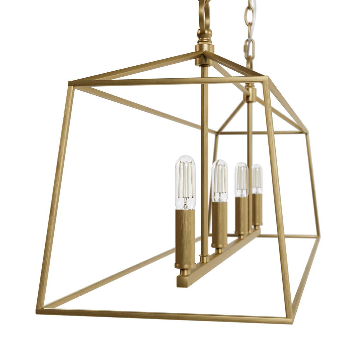 Hunter Fair Oaks 4-Light Satin Gold TransitionalCage Chandelier