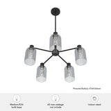 Hunter Lochemeade 5-Light Matte Black Transitional Led Chandelier