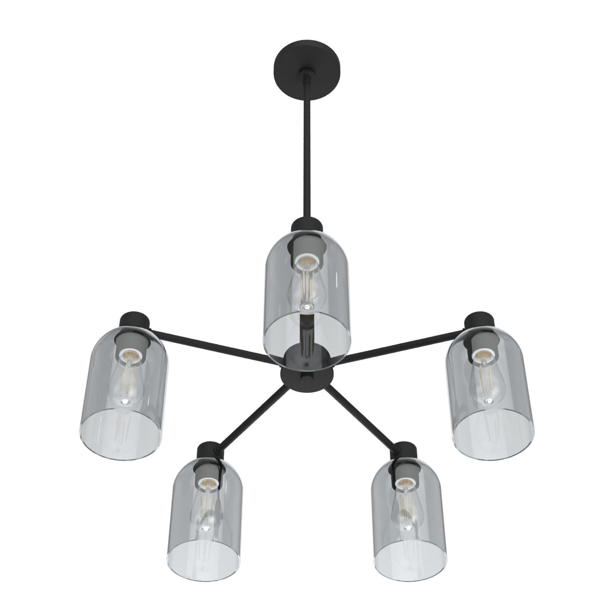 Hunter Lochemeade 5-Light Matte Black Transitional Led Chandelier