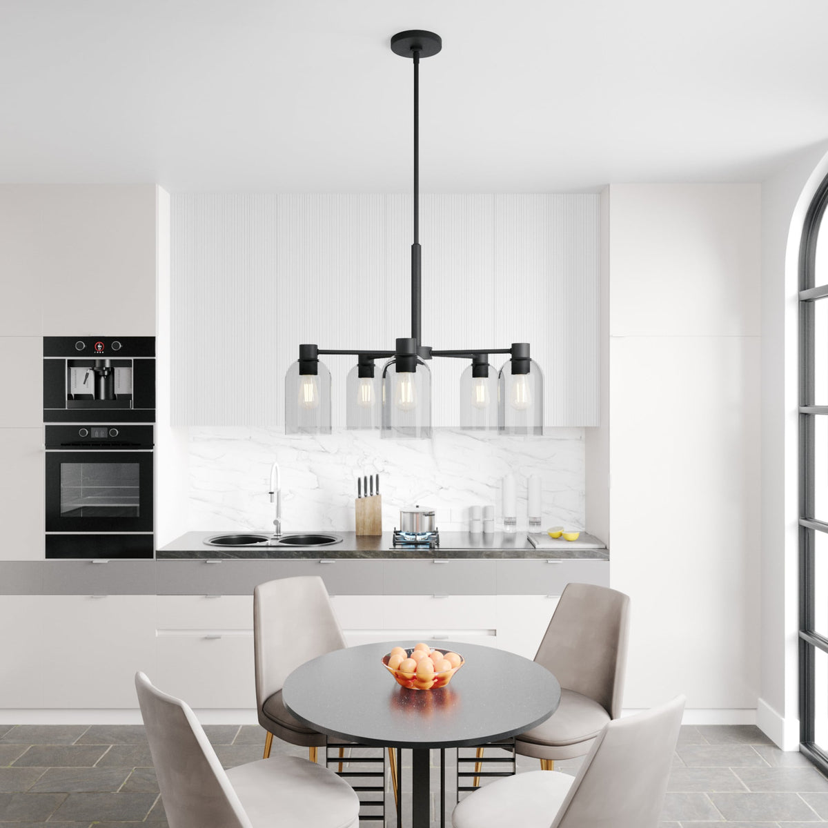 Hunter Lochemeade 5-Light Matte Black Transitional Led Chandelier