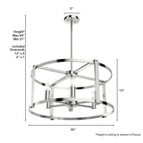 Hunter Astwood 6-Light Polished Nickel Transitional Led Chandelier