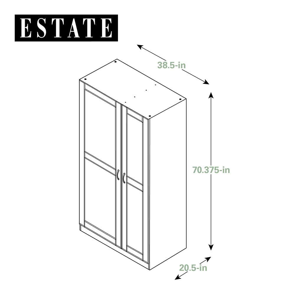 Estate 38.5-in W x 70.375-in H Wood Composite Gray Wall-mount Utility Storage Cabinet