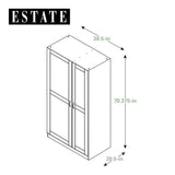Estate 38.5-in W x 70.375-in H Wood Composite Gray Wall-mount Utility Storage Cabinet