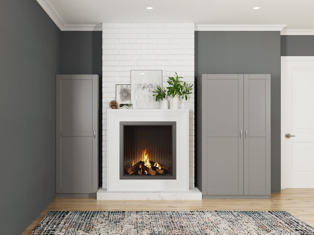 Estate 38.5-in W x 70.375-in H Wood Composite Gray Wall-mount Utility Storage Cabinet