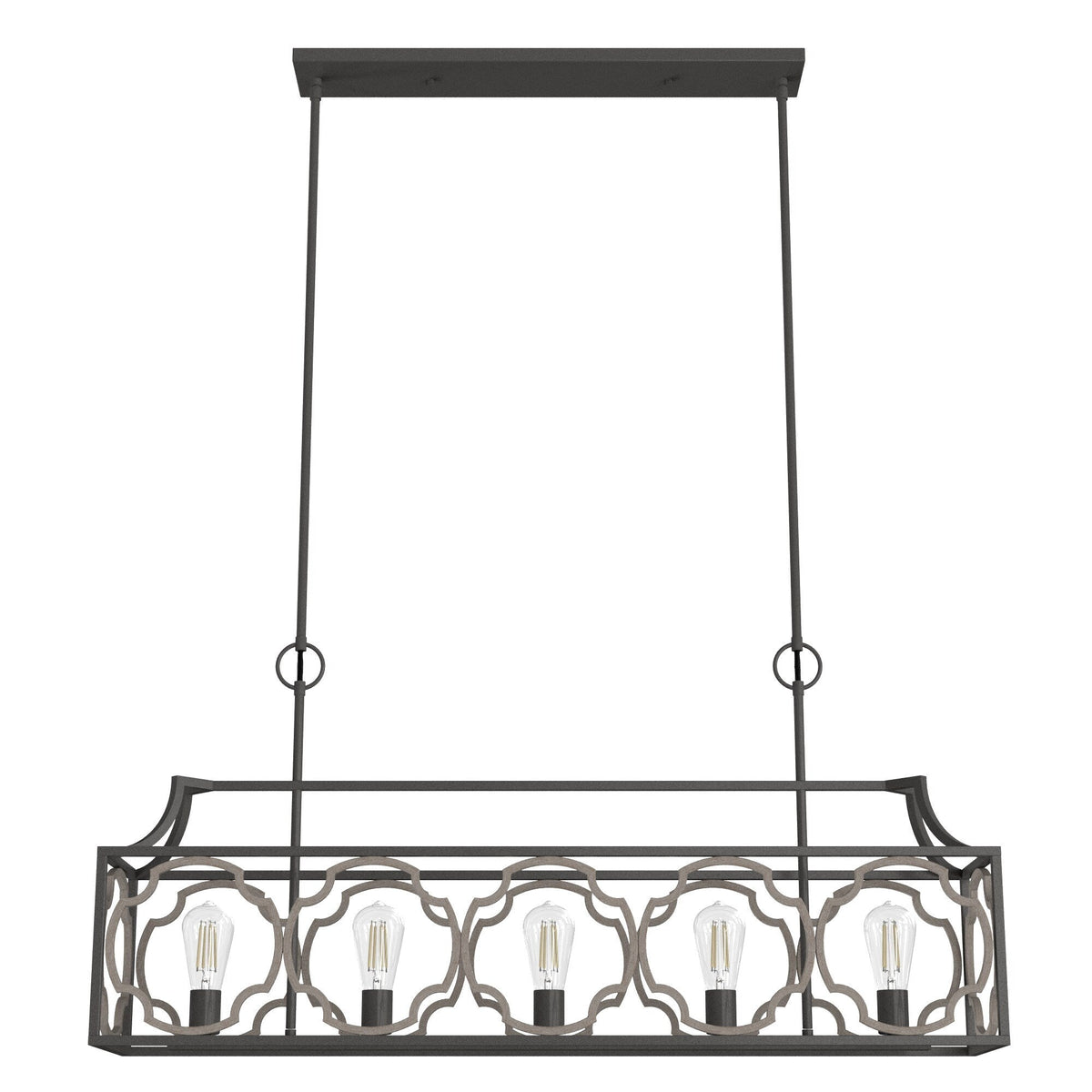 Hunter Stone Creek 5-Light Matte Bronze Transitional Led Bare Bulb Chandelier