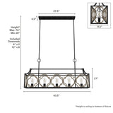 Hunter Stone Creek 5-Light Matte Black Transitional Led Bare Bulb Chandelier