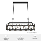Hunter Stone Creek 5-Light Matte Black Transitional Led Bare Bulb Chandelier