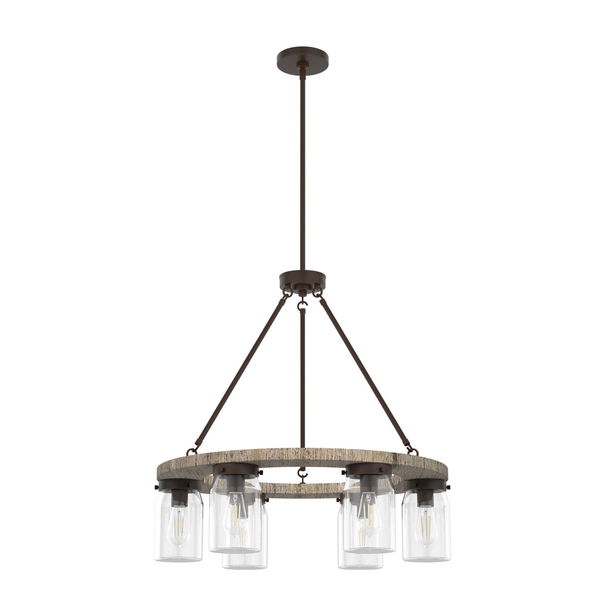 Hunter Devon Park 6-Light Matte Brown Farmhouse Led Chandelier