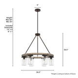 Hunter Devon Park 6-Light Matte Brown Farmhouse Led Chandelier