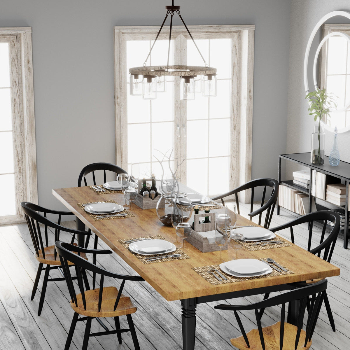 Hunter Devon Park 6-Light Matte Brown Farmhouse Led Chandelier