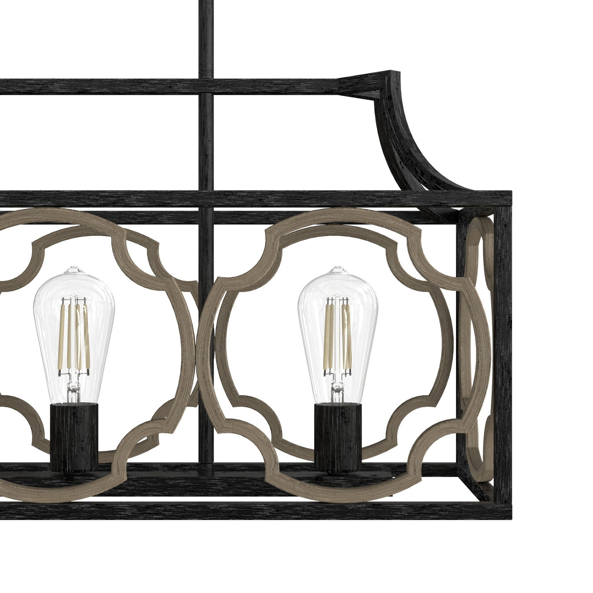 Hunter Stone Creek 5-Light Matte Black Transitional Led Bare Bulb Chandelier