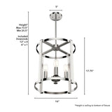 Hunter Astwood 4-Light Polished Nickel Transitional Led Chandelier