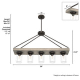 Hunter Devon Park 5-Light Matte Bronze Farmhouse Led Chandelier