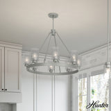 Hunter Hartland 8-Light Matte Gray Transitional Led Chandelier